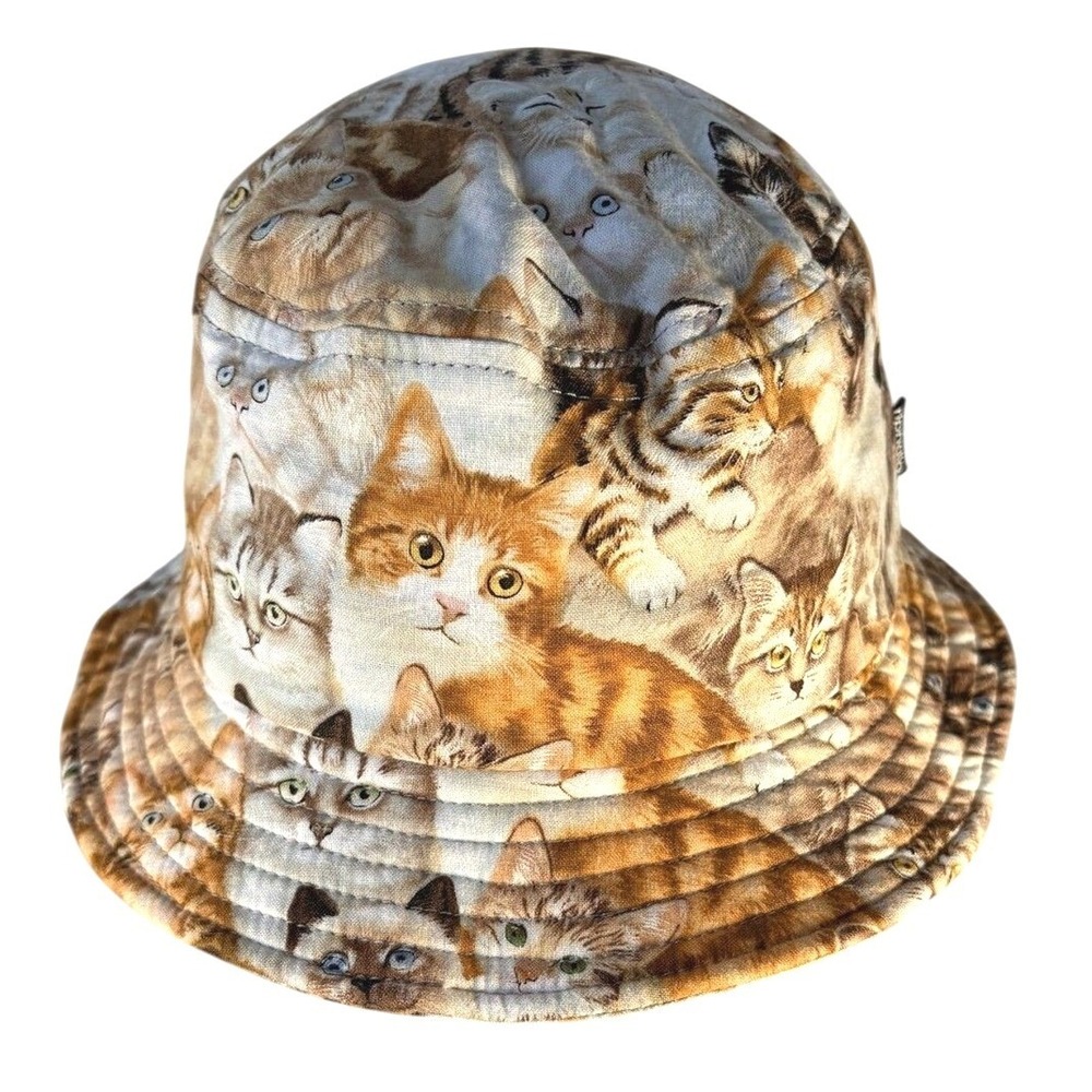 RIPNDIP Bucket Hat Unisex OS Brown Excellent Rare All Over Cat Print Streetwear